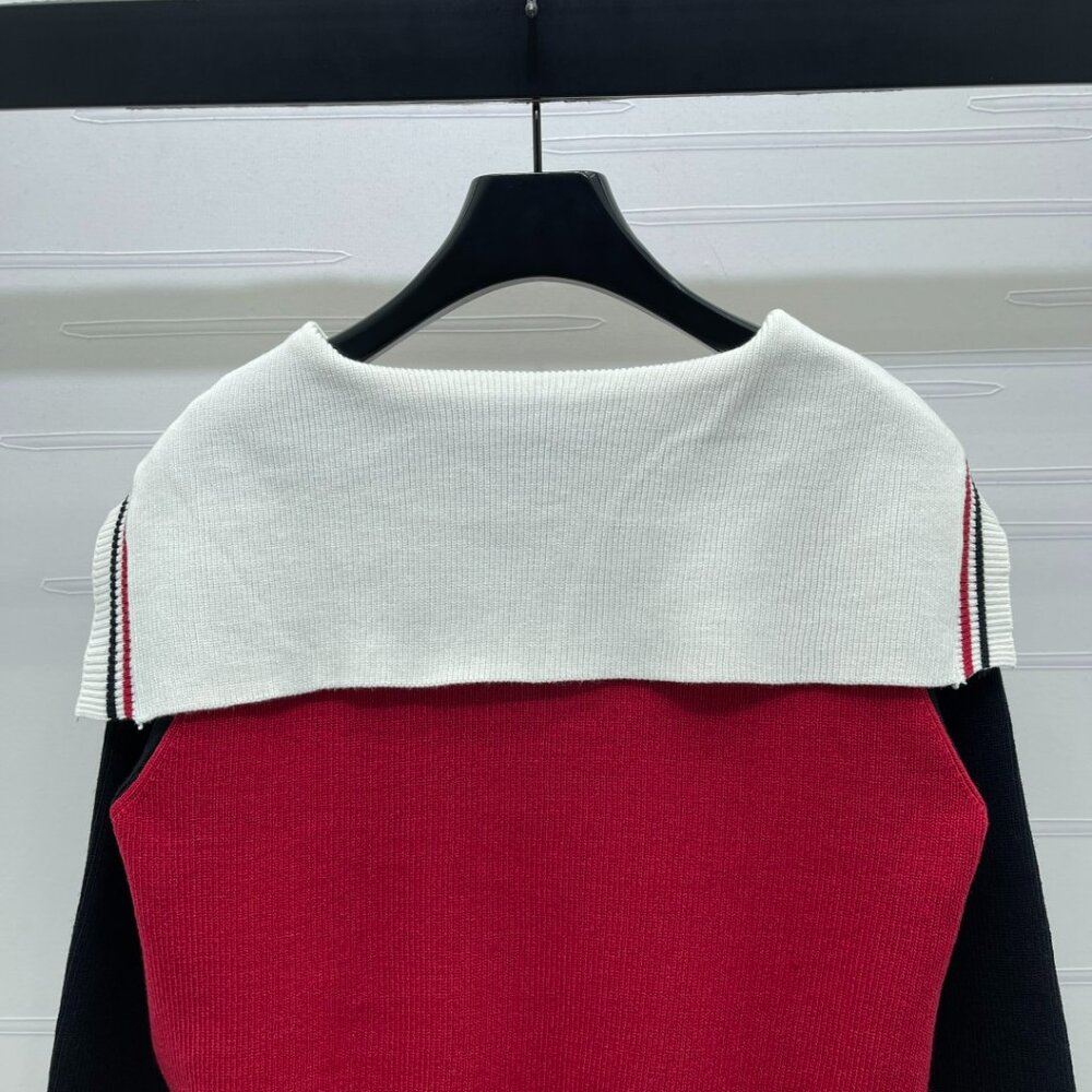 Miu Miu 2025 latest color-block shawl collar knitted cardigan - Picture 7 of 8